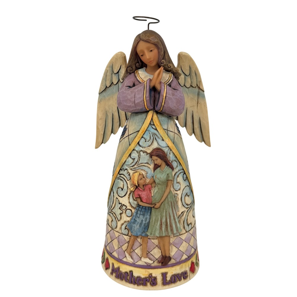Jim Shore Heartwood Creek Mother's Love Angel Figurine 4009245 Purple 9 Inch